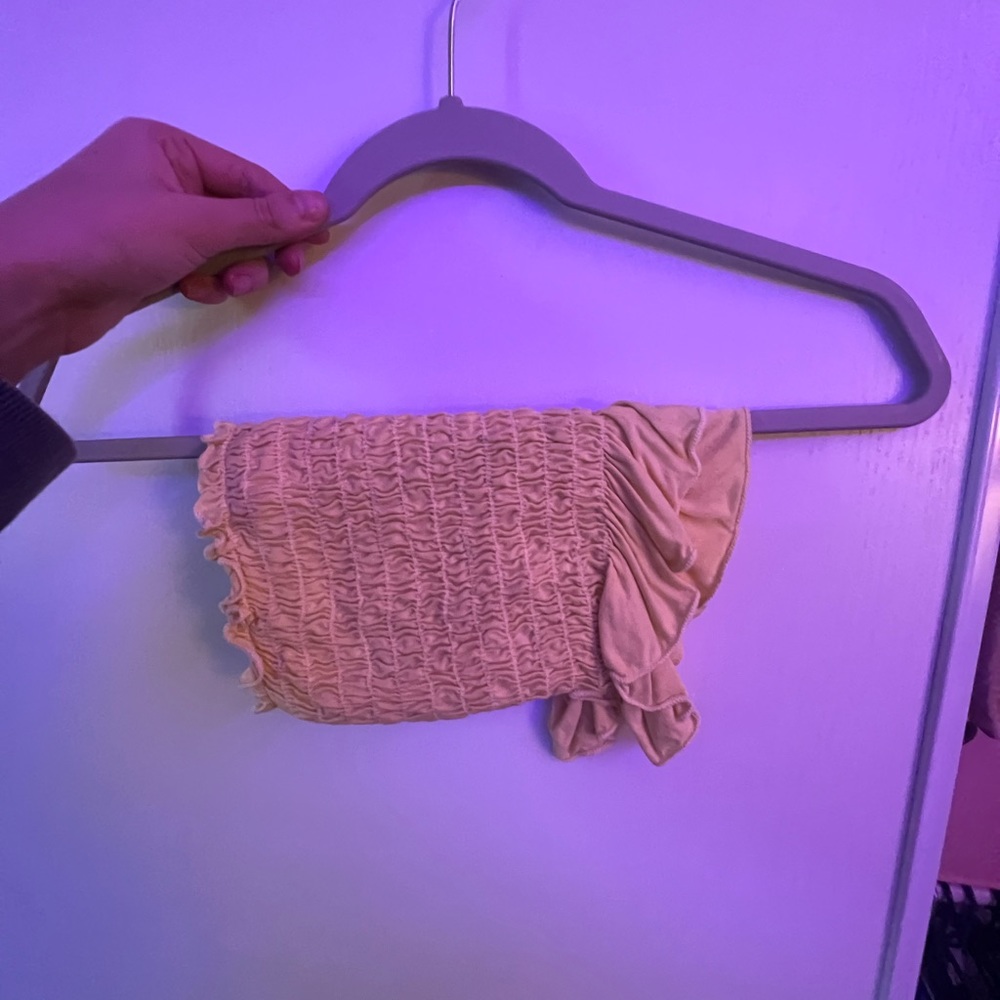 Yellow Scrunch Tube Top
